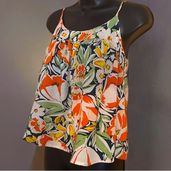 Women’s Melbourne Crop Top Spaghetti Strap Color Coral Bloom Size XS - Picture 4 of 7